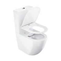 Унитаз-компакт напольный Ravak Optima RimOff Combi безободковый, сиденье с микролифтом, белый