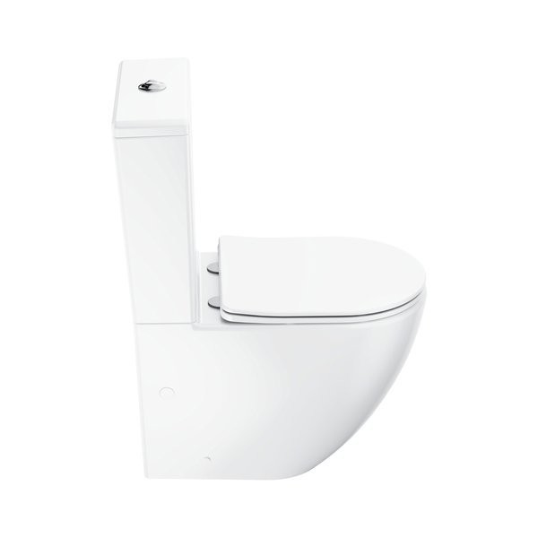 Унитаз-компакт напольный Ravak Optima RimOff Combi безободковый, сиденье с микролифтом, белый