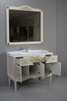 Тумба с раковиной Belux Верди 105 напольная, слоновая кость, принт верди