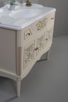 Тумба с раковиной Belux Верди 105 напольная, слоновая кость, принт верди