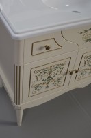 Тумба с раковиной Belux Верди 105 напольная, слоновая кость, принт верди