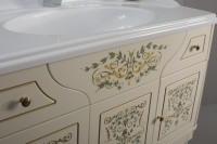 Тумба с раковиной Belux Верди 105 напольная, слоновая кость, принт верди