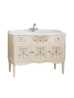 Тумба с раковиной Belux Верди 105 напольная, слоновая кость, принт верди