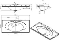 Тумба с раковиной Belux Верди 105 напольная, слоновая кость, принт верди