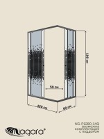 Душевая перегородка Niagara Eco NG-1012-14QBLACK (120x80x190 см)