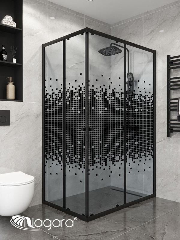 Душевая перегородка Niagara Eco NG-1012-14QBLACK (120x80x190 см)
