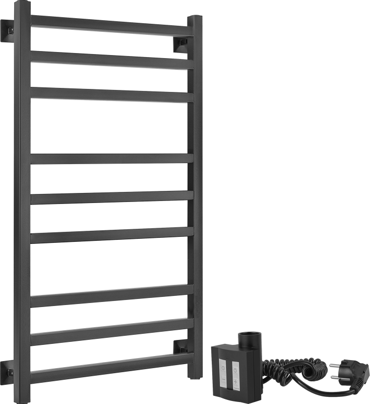 Полотенцесушитель электрический Secado Корато 3 , 105x55 см, подключение слева, матовый черный, лесенка