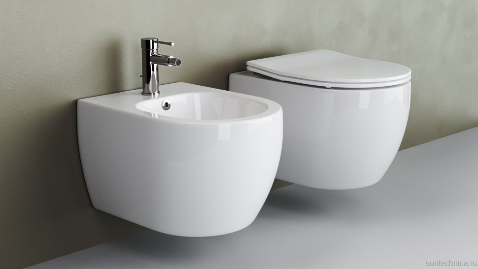 Комплект Ceramicanova Унитаз подвесной Play CN3001 безободковый, с микролифтом + Инсталляция Balance CN121001CH с кнопкой Circle глянцевый хром