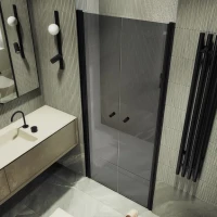 Душевая дверь в нишу Maybahglass MGD-443-6 99 см, профиль матовый черный, стекло графит