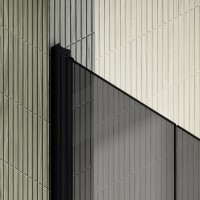 Душевая дверь в нишу Maybahglass MGD-443-6 99 см, профиль матовый черный, стекло графит