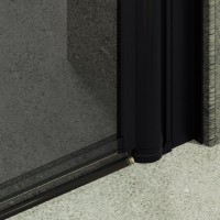 Душевая дверь в нишу Maybahglass MGD-443-6 99 см, профиль матовый черный, стекло графит