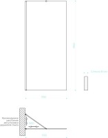 Душевая перегородка Maybahglass MGD-688-1ш 119 см, профиль белый, стекло сатин