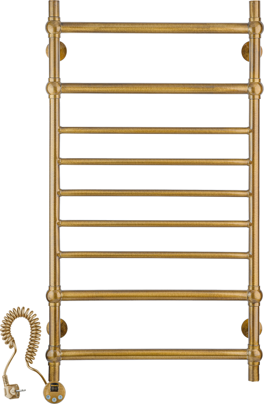 Полотенцесушитель электрический Secado Флоренция 4 105x55 см, подключение слева, бронза, лесенка, латунь