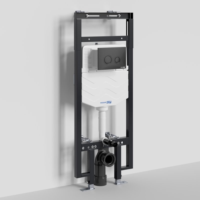 Система инсталляции для унитазов Wasserkraft Dinkel 58TLT.010.ME.MB01 с кнопкой смыва матовой черной