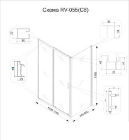 Душевой уголок Veconi Rovigo RV-055 100х80 см, профиль хром, стекло текстурное pear