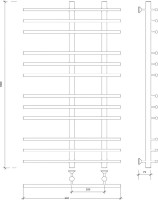 Полотенцесушитель водяной Secado Турин 3 100x55 см, матовый черный, лесенка