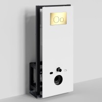 Система инсталляции для унитазов Wasserkraft Glan 66TLT.010.ME.WH.PG02 с кнопкой смыва золото