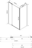 Душевой уголок Vincea Extra VSR-1E809090CL 90x90 см, профиль хром, стекло прозрачное