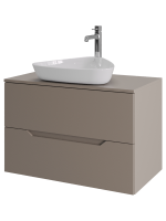Тумба с раковиной Orange Line 80 подвесная, 2 ящика, матовый латте с раковиной B07-500W