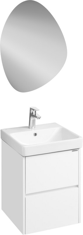 Мебель для ванной комнаты AQUATON Сканди 45 белый глянец, белый матовый, зеркало DIWO Самара