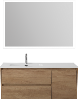 Мебель для ванной комнаты BelBagno Kraft 120 L, 2 ящика, дверца, rovere nebrasca nature