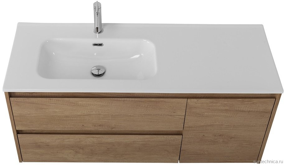 Мебель для ванной комнаты BelBagno Kraft 120 L, 2 ящика, дверца, rovere nebrasca nature