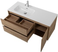 Мебель для ванной комнаты BelBagno Kraft 120 L, 2 ящика, дверца, rovere nebrasca nature