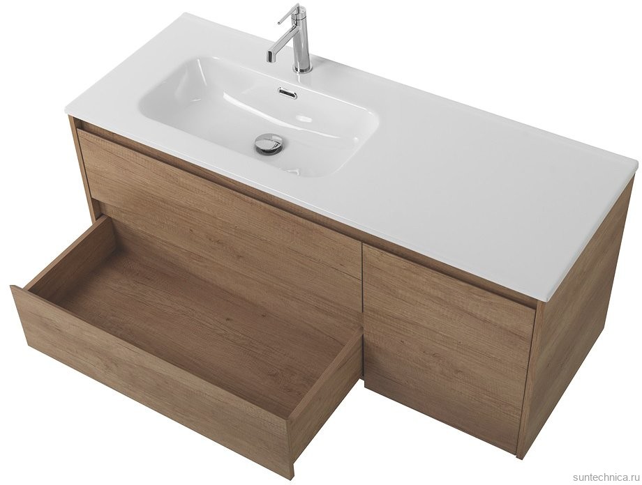 Мебель для ванной комнаты BelBagno Kraft 120 L, 2 ящика, дверца, rovere nebrasca nature