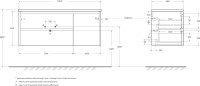 Мебель для ванной комнаты BelBagno Kraft 120 L, 2 ящика, дверца, rovere nebrasca nature