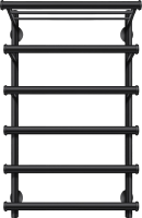 Полотенцесушитель электрический Secado Турин 6 80x55 см, подключение справа, матовый черный, лесенка, с полкой