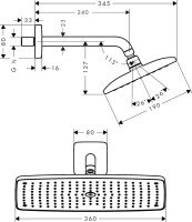 Верхний душ Hansgrohe Raindance E air Raindance E Air 27371000
