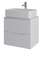 Мебель для ванной комнаты Orange Line 60 подвесная, 2 ящика, матовая белая с раковиной B07-600W
