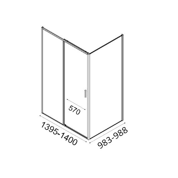 Душевой уголок Aquanet Pleasure Evo AE65-N140-CT 140х100, профиль глянцевый хром, стекло прозрачное