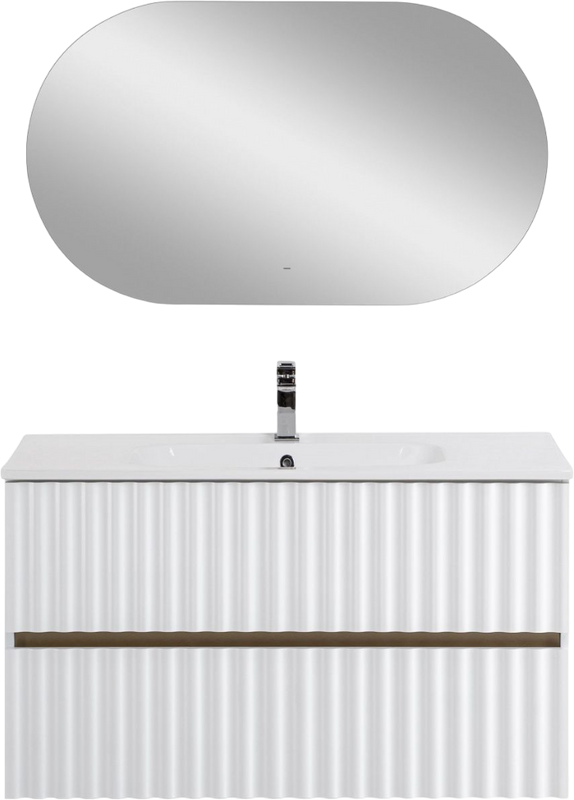 Мебель для ванной комнаты Art&Max Elegant 100 подвесная, белая матовая