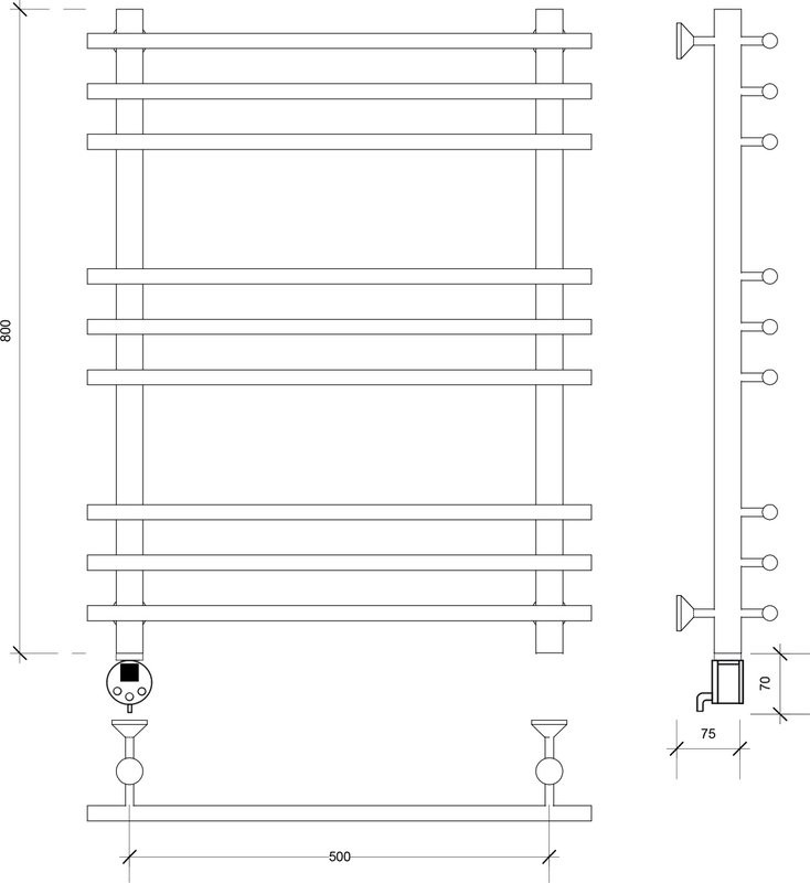Полотенцесушитель электрический Secado Турин Плюс L 85x60 см, подключение слева, бронза, лесенка, латунь