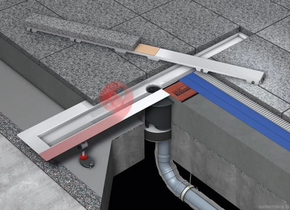 Душевой трап (лоток) TECE Drainline TECEdrainline 6 510 00 для натурального камня 100 см