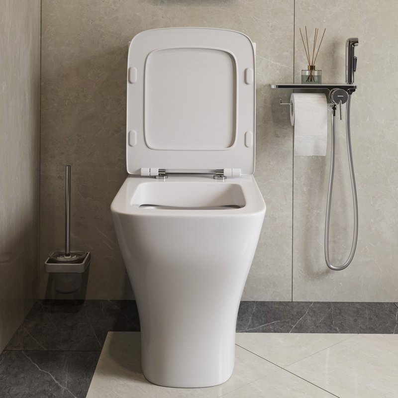 Унитаз-компакт напольный Damixa Titan DX78C8600SC безободковый, с микролифтом