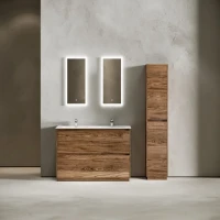 Тумба с раковиной Sancos Libra Floor 120 двойная белая раковина CN7004, дуб чарльстон