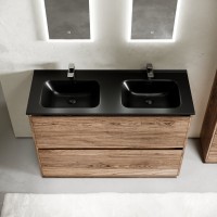 Тумба с раковиной Sancos Libra Floor 120 двойная белая раковина CN7004, дуб чарльстон