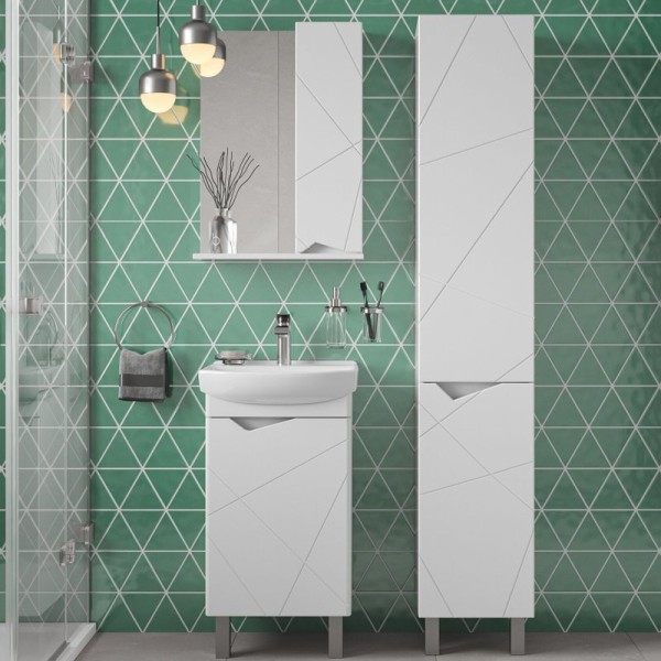 Мебель для ванной комнаты SanStar Линни 45 напольно-подвесная, белая