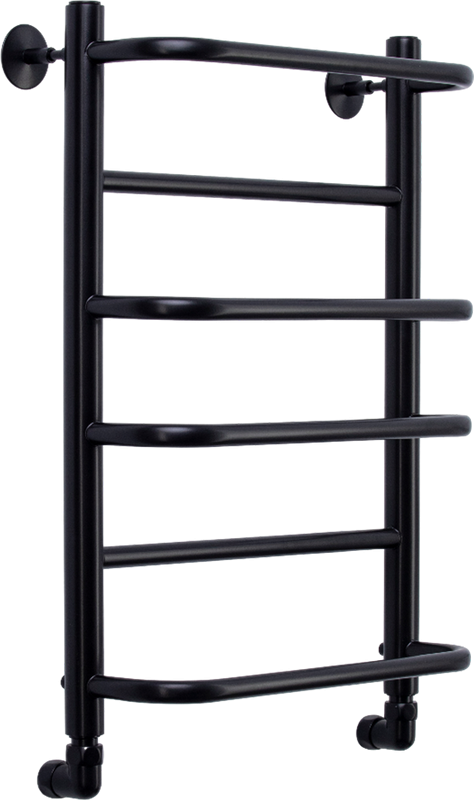 Полотенцесушитель водяной Comfysan Puro W-6 60х40 60x45 см, матовый черный, лесенка