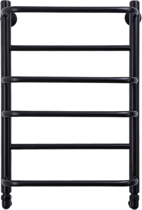 Полотенцесушитель водяной Comfysan Puro W-6 60х40 60x45 см, матовый черный, лесенка