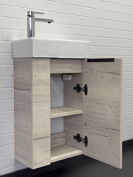 Тумба с раковиной Comforty Асти 40 подвесная, дымчатый дуб