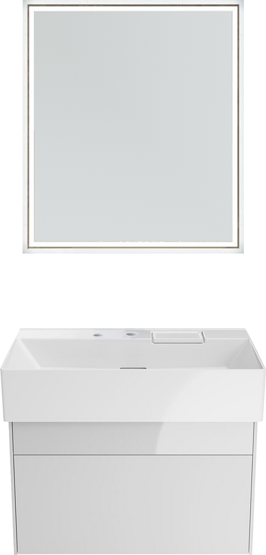 Мебель для ванной комнаты KERAMA MARAZZI Logica 70 подвесная, белоснежная, с отверстием под дозатор