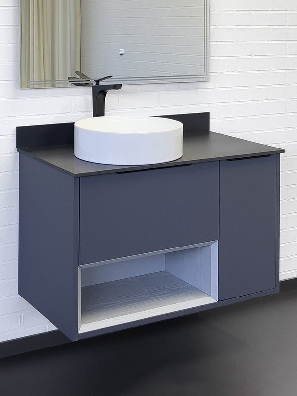 Тумба с раковиной Comforty Джанкой 90 подвесная, антрацит
