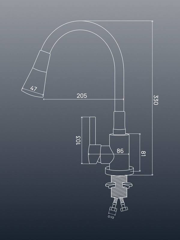 Смеситель для кухни РМС Sus123 SUS123TBL-016F черный