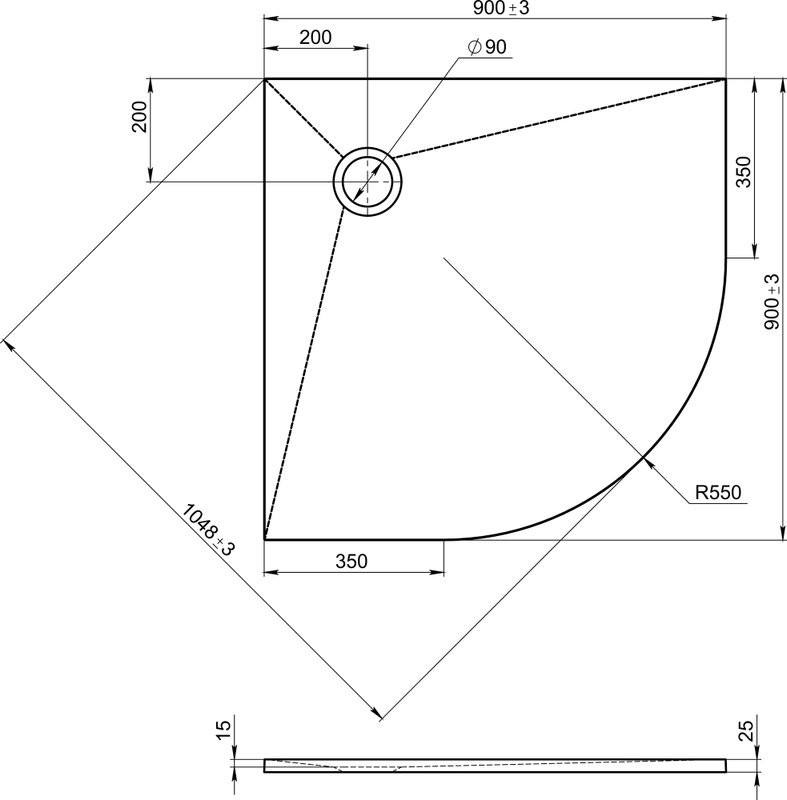 Поддон для душа Jacob Delafon Tolbiac R 90 черный с сифоном