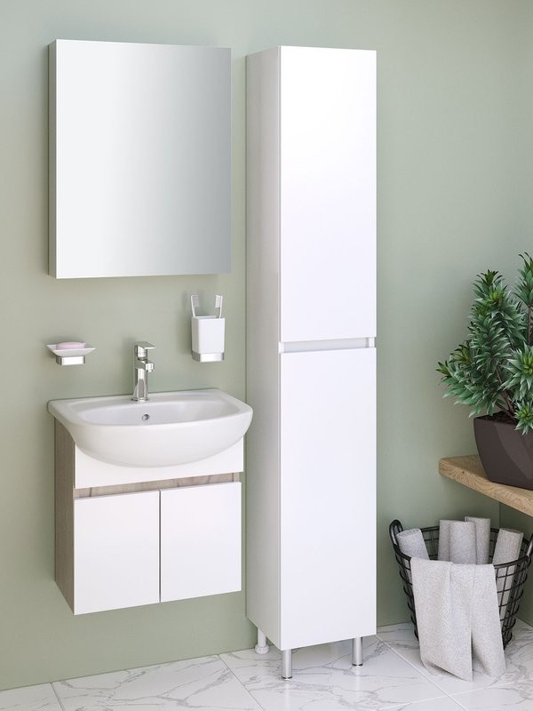 Мебель для ванной комнаты Runo Лада 50 подвесная, крафтовый дуб