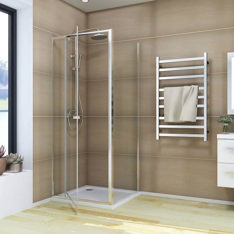Душевой уголок Veconi Rovigo RV-026 120х100 см, профиль матовый хром, стекло прозрачное