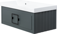 Мебель для ванной комнаты La Fenice Cubo 90 L серая, ручка черная